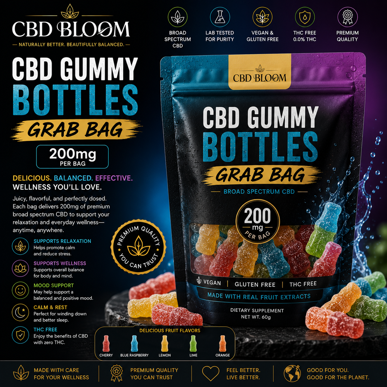 CBD Bloom CBD Gummy Bottles Grab Bag (200mg)